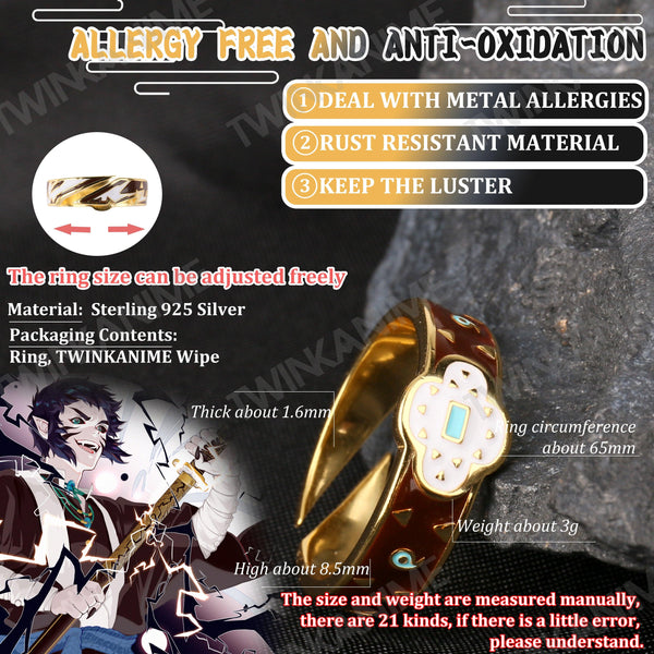 Anime Demon Slayer Kaigaku S925 Ring - TWINKANIME