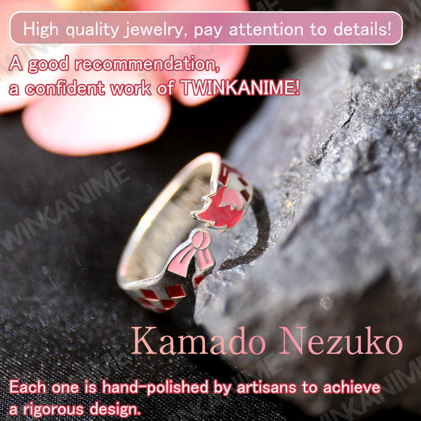 Anime Demon Slayer Kamado Nezuko S925 Ring - TWINKANIME
