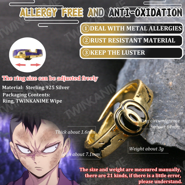 Anime Demon Slayer Shinazugawa Genya S925 Ring - TWINKANIME