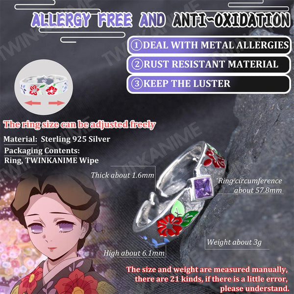 Anime Demon Slayer Tamayo Ring S925 Ring - TWINKANIME