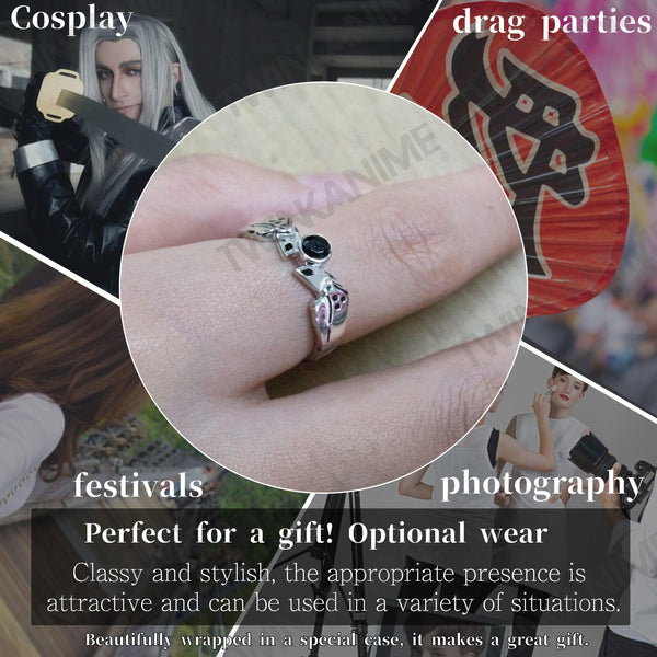 Anime Final Fantasy Sephiroth S925 Adjustable Ring - TWINKANIME