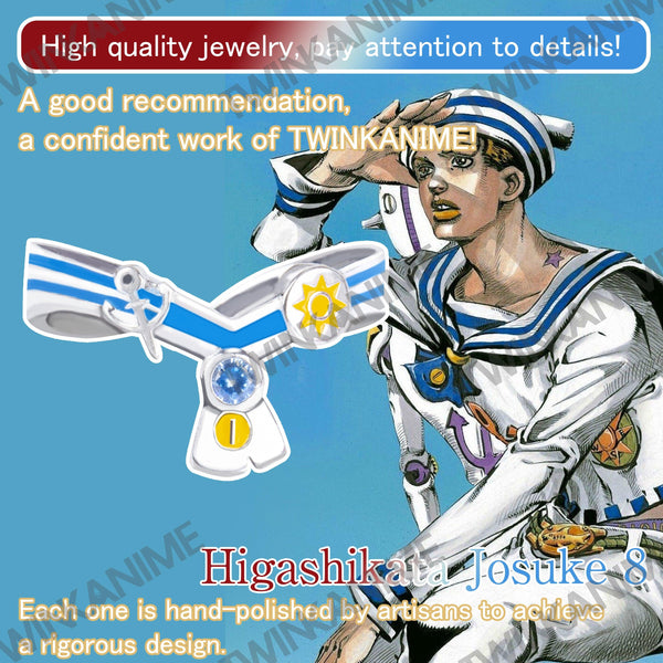 Anime JoJo'S Bizarre Adventure Ring Higashikata Josuke 8 Manga Figure S925 Adjustable - TWINKANIME