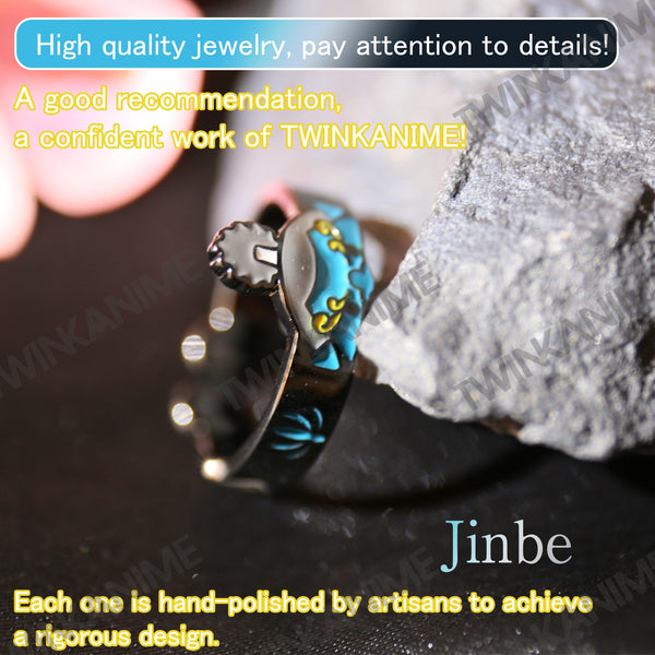 Anime ONE PIECE Jinbe S925 Ring - TWINKANIME