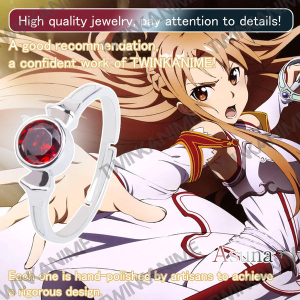 Anime Sword Art Online Yuuki Asuna S925 Sterling Silver Ring - TWINKANIME