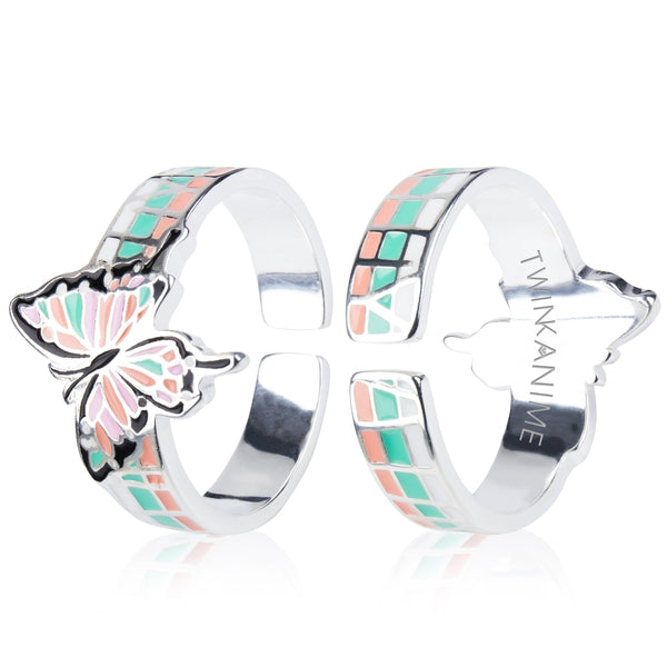 TWINKANIME Demon Slayer Anime Rings S925 Sterling Silver Adjustable About 7-9# For Men Women Friends Colleagues Anime Enthusiasts Festivals Birthdays Christmas Gifts - TWINKANIME