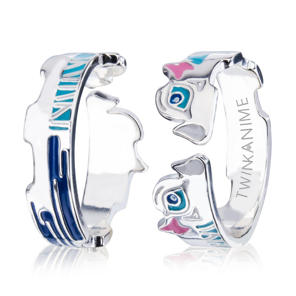 TWINKANIME Demon Slayer Anime Rings S925 Sterling Silver Adjustable About 7-9# For Men Women Friends Colleagues Anime Enthusiasts Festivals Birthdays Christmas Gifts - TWINKANIME